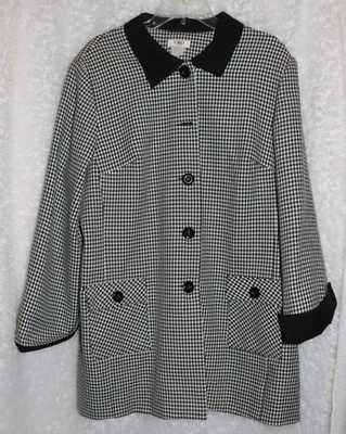 Cato Mujer Pata de Gallo Chaqueta Blazer Talla 20 Hombreras Vintage Foto 1 de 4