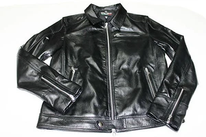 ITALIAN HANDMADE MEN LAMBSKIN LEATHER SLIM FIT JACKET COLOR JET BLACK SIZE L - Picture 1 of 5