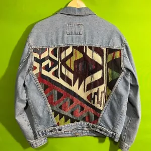 Giacca jeans grande anni 90 cross jeans Chimayo tribale patchwork collezione nomade - Foto 1 di 3