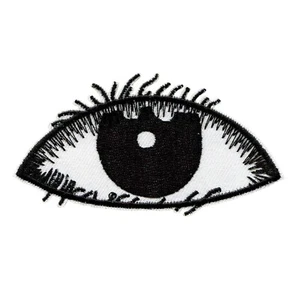 Parche para planchar bordado ojo blanco y negro - Diseño moderno y minimalista - Imagen 1 de 2