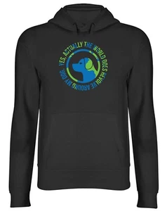 Mens Womens Hoodie Funny Dog World Hoody Top Gift - Zdjęcie 1 z 6