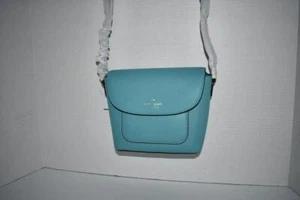 Bandolera de cuero guijarros Kate Spade Elsie en azul ahumado #KE390 nueva con etiquetas - Imagen 1 de 6