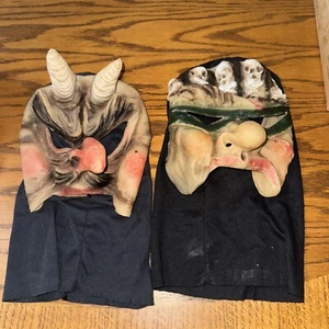 Vintage plastic Halloween Devils MASK With Cloth - Picture 1 of 6