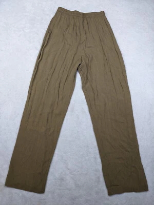 De Colección ANGEL'S FURS Mujer 10 Pantalones Beige Ligeros Tirar de Fluidos 5% Seda Hecho en EE. UU. Boho Foto 1 de 4