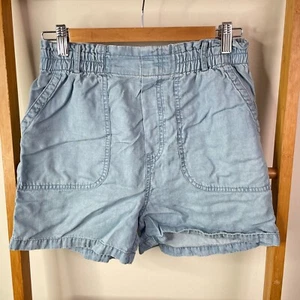 Forever New Denim Shorts Womens 6 Blue Light Wash Paperbag Pull On Casual Pocket - Picture 1 of 10