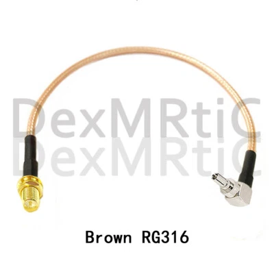 RP-SMA female to CRC9 male RA angle RG316 pigtail cable 15cm for 3G USB modem - Image 1 of 4