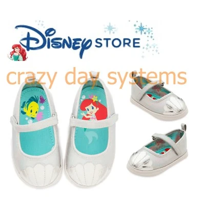 Disney Store Ariel Platija Zapatos Bebé Talla 3, 4, 5 La Sirenita 0-18 Mo Foto 1 de 3