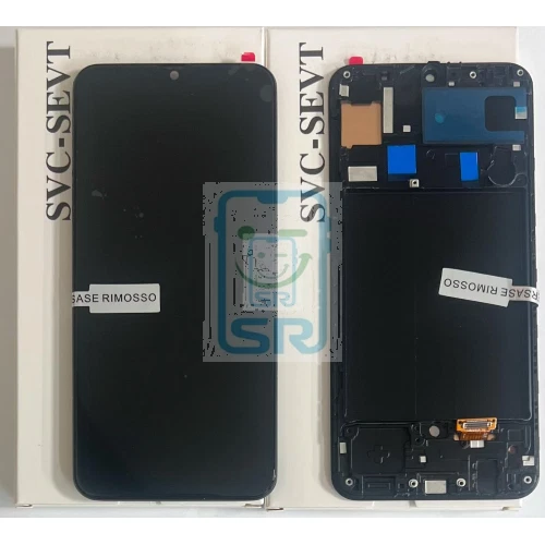 DISPLAY LCD e FRAME SAMSUNG GALAXY A50 SM A505F TOUCH SCHERMO VETRO NERO