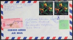 MayfairStamps El Salvador 1976 Registered to Los Angeles CA Air Mail Cover aaj_7