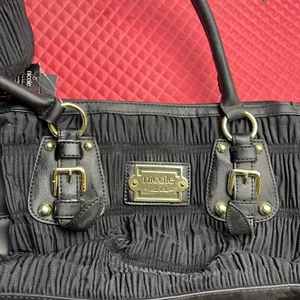 NICOLE MILLER MARNI TASCHE HANDTASCHE, SCHWARZ Geldbörse mit geschnalltem Reißverschluss Magnet Druckknopf 85 Ret - Bild 1 von 12