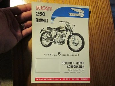 DUCATI 250 SCRAMBLER 5 VELOCIDADES FOLLETO ESPECIFICACIONES FOLLETO Foto 1 de 2