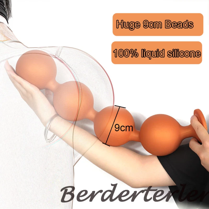 Enorme Plug Anal 9cm Cuentas Anales 100% Silicona Suave Bolas Anal Grandes Buttplug Juguetes Sexuales Foto 1 de 4