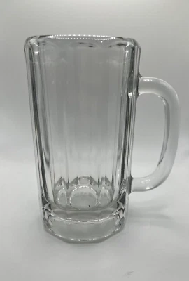 LIBBEY # 5020 16 oz Paneled Glass Mug H- 6 1/8", T- 3 1/2"