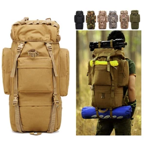 65L Tactical Hiking Backpack Travel Daypack Extra Large Men Rucksack Bag Outdoor - Picture 1 of 46