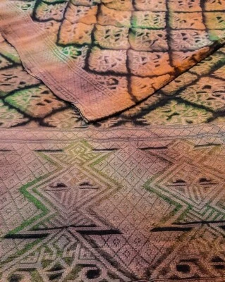 Sari de seda pura Tussar 100 % seda vintage tela india reciclada TSS2556 Foto 1 de 4