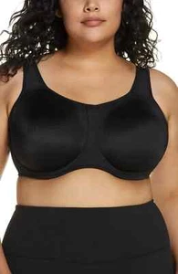Reggiseno sportivo con ferretto Wacoal 855170 taglia 42DDD Simone tinta unita nero - Foto 1 di 8
