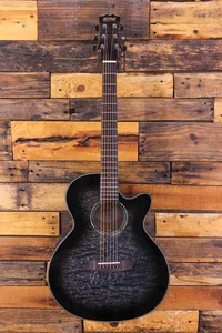 Mitchell MX430QAB Exotic Series Acoustic-Electric Midnight Black Edge Burst - Picture 1 of 9