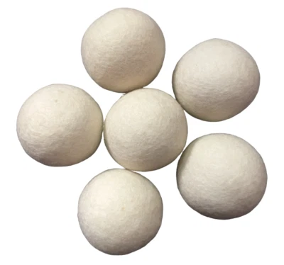 6 Pcs White Felt Dryer Balls,Wool Dryer Ball Size 7 Cm Diameter - Image 1 of 3