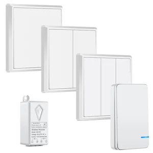 Wireless Light Switch Receiver Kit Remote Control No Wiring Waterproof for Lamp - Picture 1 of 27