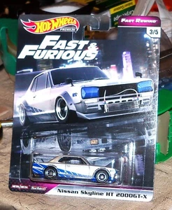 HOT WHEELS PREMIUM FAST & FURIOUS NISSAN SKYLINE HT 2000GT-X FAST REWIND HTF! - Picture 1 of 6