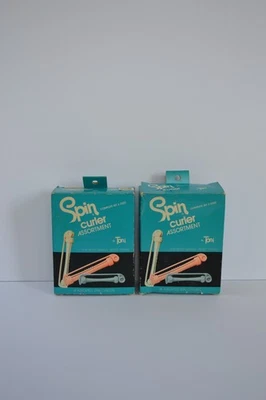 Lote 2 caixas 3 tamanhos 41 rolos Toni Spin Curler sortimento década de 1960 EUA - Imagem 1 de 4