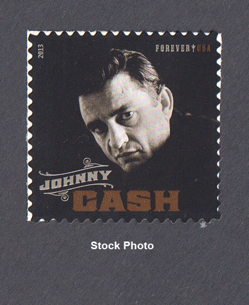 США 2013, Джонни Кэш, значок кантри-музыки, певец/автор песен, Sc. 4789 неиспользованный как новый без наклеек и следов - Изображение 1 из 1
