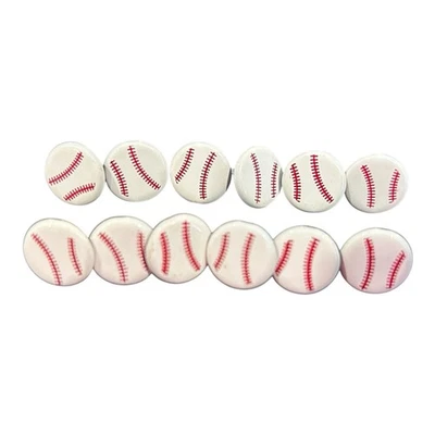 Brads planos decorativos de béisbol RECUERDOS 12 piezas nuevos sin caja Foto 1 de 4