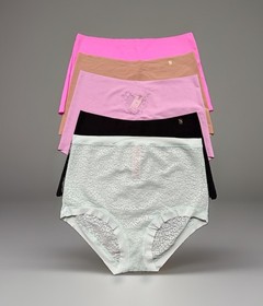 5 Pack Victoria&rsquo;s Secret Sz M No-Show Modern Brief Slip Panty Bundle Set Lot