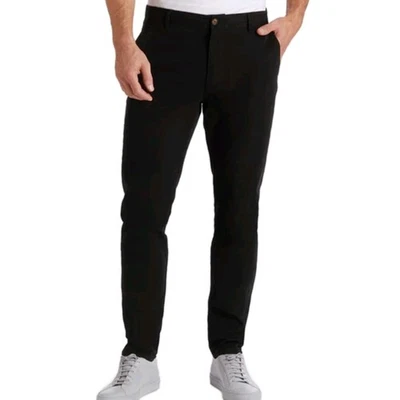 Mott & Bow Black Chino Pants Mens 33 Everyday Comfort Twill Flat Front Normcore  - Image 1 of 4