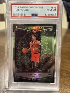 Panini Chronicles Obsidian Trae Young 2018-19 vista previa RC PSA 10 gemas como nuevo #575 - Imagen 1 de 1