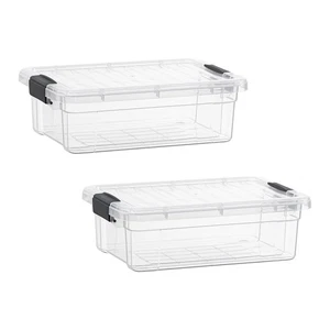 Clear Storage Boxes with Lids, 4.5 Quart Plastic Container Bins for Organizin... - Bild 1 von 9