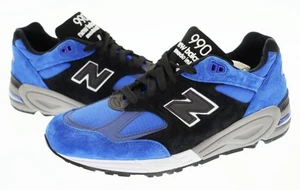 Men 9.5US New Balance M990Pl2 Made In Usa Low Cut Sneakers Blue Black Gray Brand - Picture 1 of 8