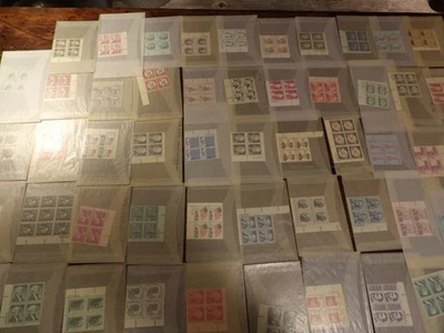 US Stamps 52 Plate Blocks Unused 1/2 cent to 50 cent denomination - Image 1 of 4
