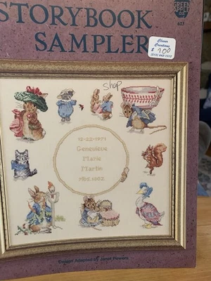 Beatrix Potter counted cross stitch birth sampler, pattern book only - Image 1 of 2