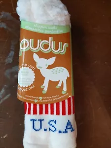 Pudus Classics USA Print Ultra Plüschfutter Kunstfell Slipper Socken - Bild 1 von 4