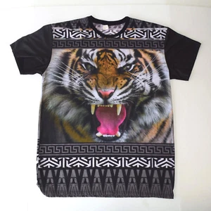 Vintage Animal Print T-Shirt Size XL/2XL 80s 90s Woman's Tribal Tiger Roar Shirt - Picture 1 of 6
