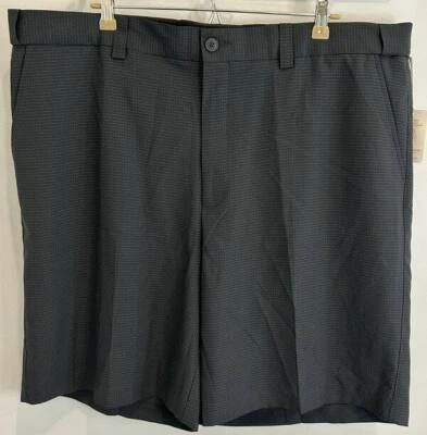 Oak Hill Stay Cool Microfiber Performance Shorts Dark Gray Check New Size 50 - Image 1 of 4