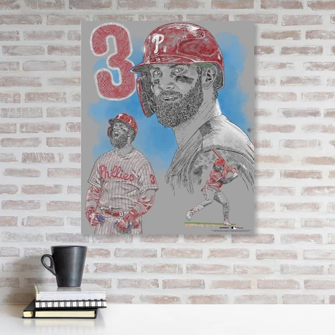 Bryce Harper Philadelphia Phillies Unsigned Stretched 20x24 Cover