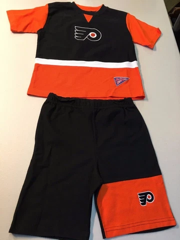BRAND NEW RETRO PHILADELPHIA FLYERS ORANGE AND BLACK SHORT SET BOYS SIZE Cover