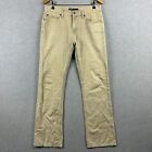 Just Jeans Mens 34 W34x32 Beige Canvas Bootcut Cotton Zip Fly
