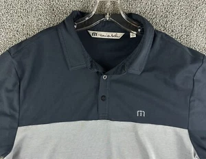 TRAVIS MATHEW Polo Golf Shirt Country Club Men SIZE Large Navy Blue/Blue Gray - Picture 1 of 8