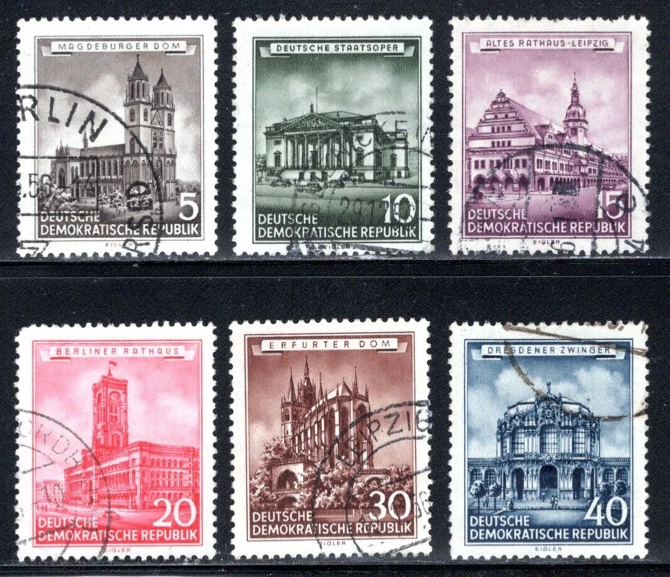 DDR #Mi491-Mi496 CTO 1955 Historic Buildings [265-270] - Image 1 of 1
