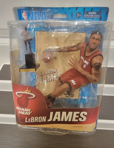 LEBRON JAMES MIAMI HEAT MCFARLANE NBA FIGURE W/ MVP TROPHY CAVS LAKERS LEGEND Cover
