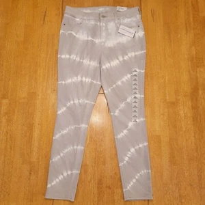 Old Navy Rockstar Super Skinny Jeans Womens 14 High Rise 34x29 Tie-Dye Gray NEW - Picture 1 of 16