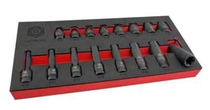 Britool Hallmark LETPSET16 16 Pce 1/2" Standard & Deep E-Torx Impact Socket Set - Picture 1 of 5