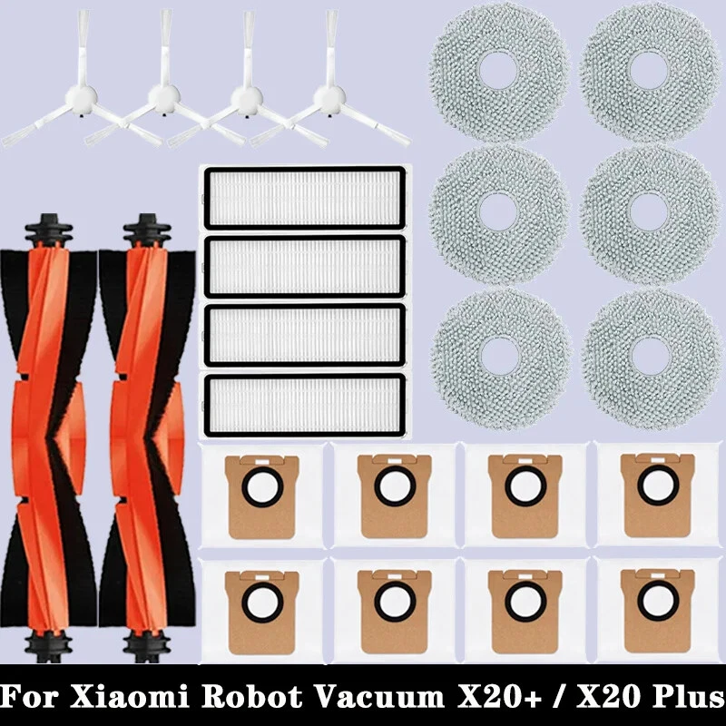 For Xiaomi Robot Vacuum X20 + / X20 Plus Parts Main Side Brush Hepa Filter Mop