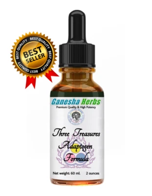 THREE TREASURES ADAPTOGEN FORMULA LIQUID TINCTURE EXTRACT 18 SUPER TONIC HERBS! - Image 1 of 3