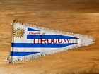Vintage Printed Fabric Pennant Tasseled Loop Flag Recuerdo Del Uruguay