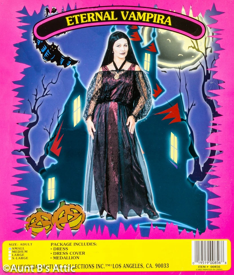 Disfraz de vampiro eterno 3 piezas Burg terciopelo debajo vestido con bata negra transparente y de encaje Foto 1 de 1