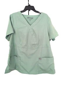 Grey's Anatomy Barco Scrub Top Sz XL Medical Vet Nurse Green Pockets V-Neck-341 - Picture 1 of 9